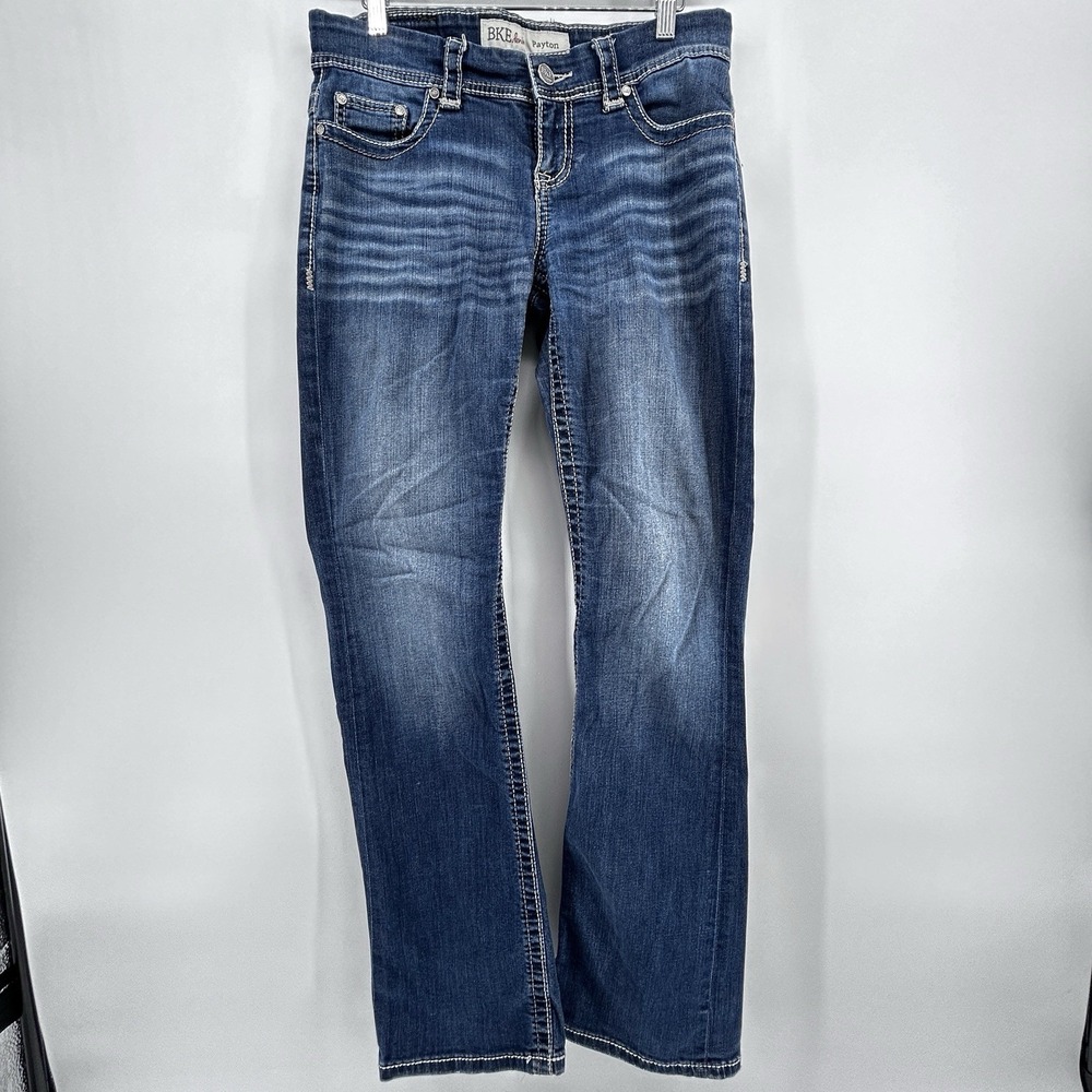 BKE Payton Low Rise Bootcut Jeans Womens 30x33.5 Y2K Buckle Denim Flare Leg